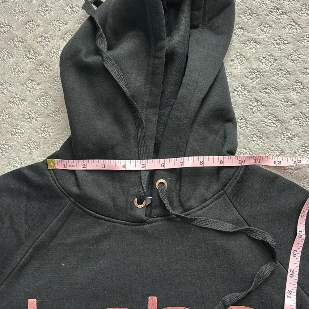 NWT Bebe Women’s Black & Rose Gold Foil Logo Hoodie – Size 2X - Picture 10 of 13